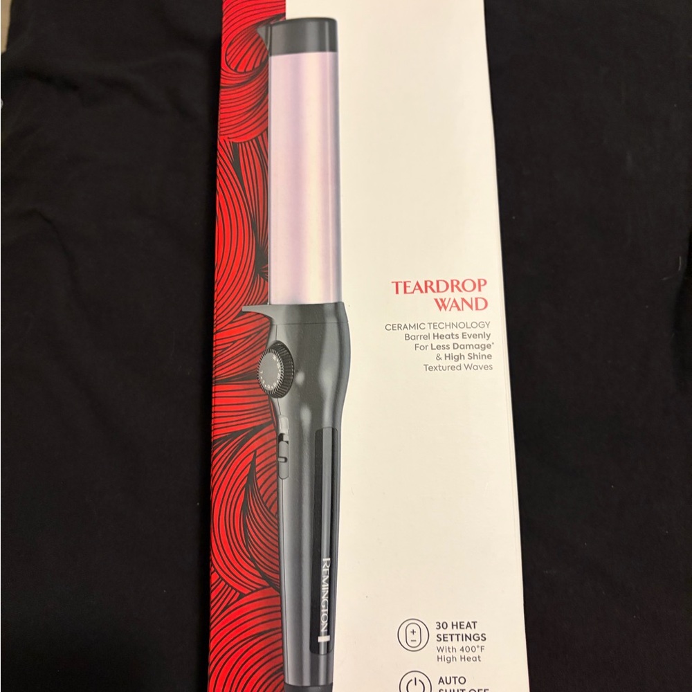 Remington Teardrop Curling Wand - Black and Red
